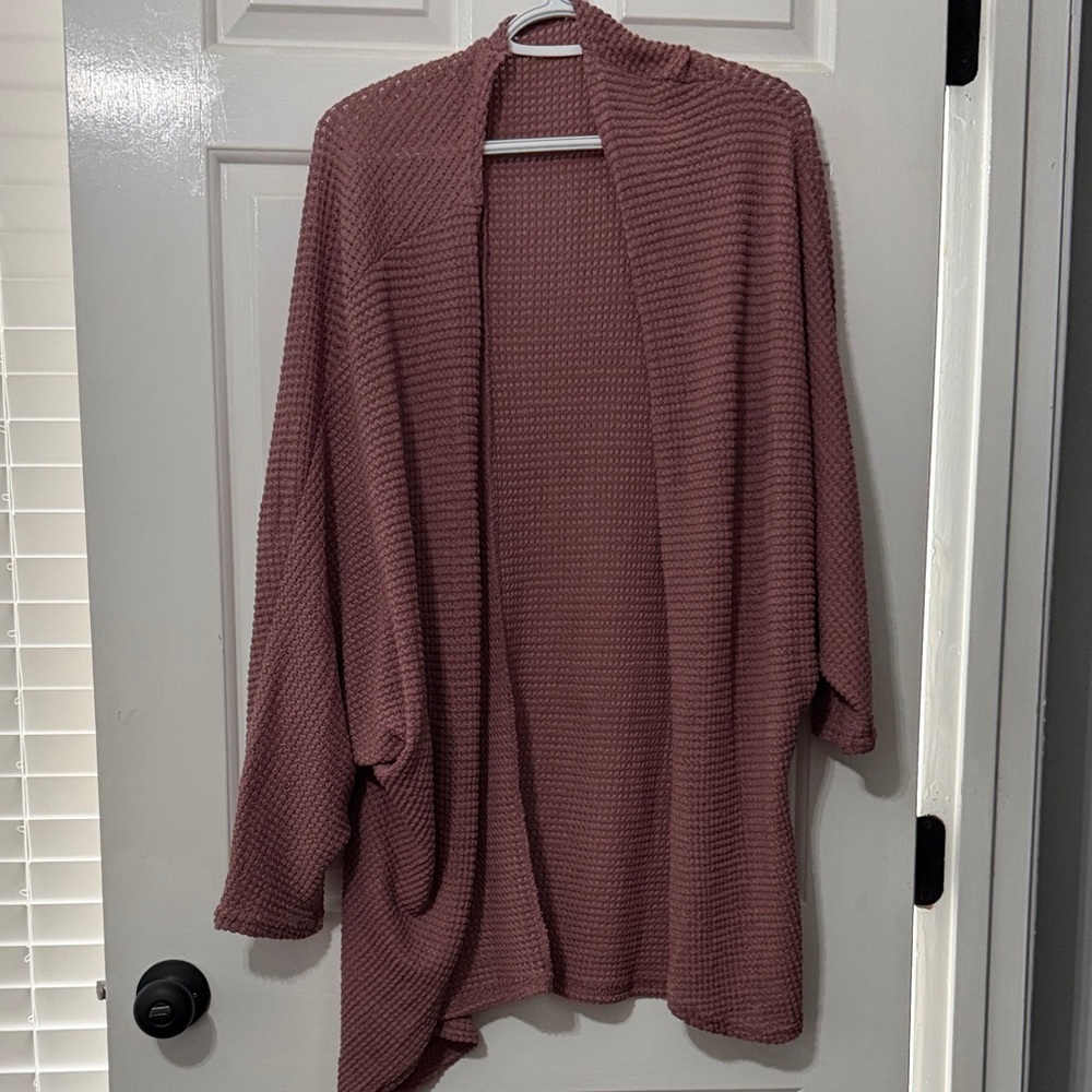 SHEIN Dusty Rose Open-Front Cardigan